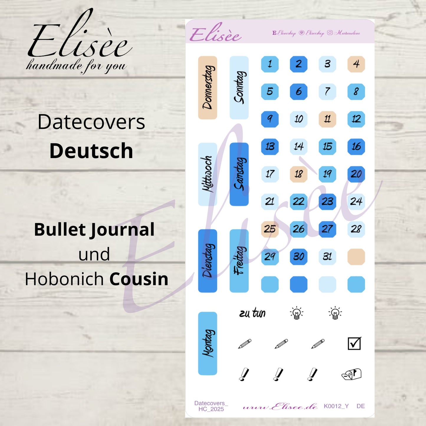 K0012_"CHRISTMAS TIME" Dezember 2025 Datecovers / Bullet Journal / Cousin / Weeks