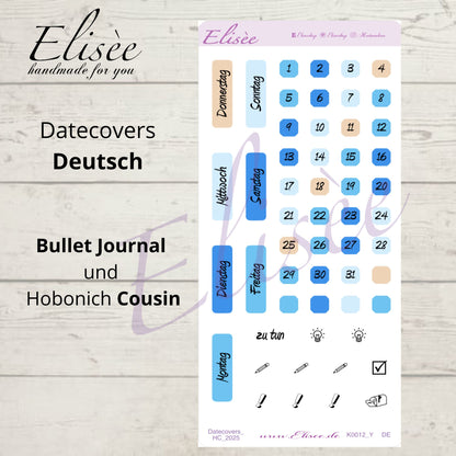 K0012_"CHRISTMAS TIME" Dezember 2025 Datecovers / Bullet Journal / Cousin / Weeks