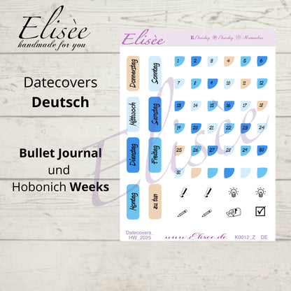 K0012_"CHRISTMAS TIME" Dezember 2025 Datecovers / Bullet Journal / Cousin / Weeks