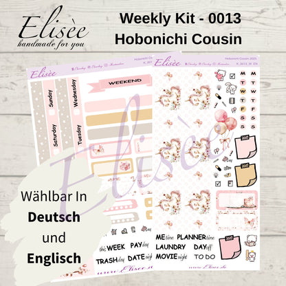 K0013_"BIRTHDAY UNICORN" Wochenkit Hobonichi Cousin / A5 / Bullet Journal