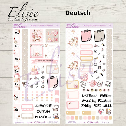 K0013_"BIRTHDAY UNICORN" Wochenkit Hobonichi Weeks / Personal Planer / Bullet Journal