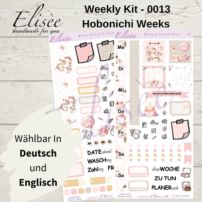 K0013_"BIRTHDAY UNICORN" Wochenkit Hobonichi Weeks / Personal Planer / Bullet Journal