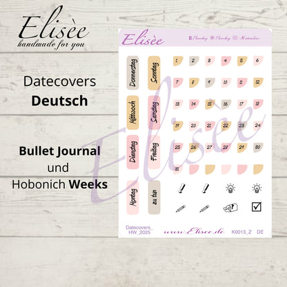 K0013_"BIRTHDAY UNICORN" 2025 Datecovers / Bullet Journal / Cousin / Weeks