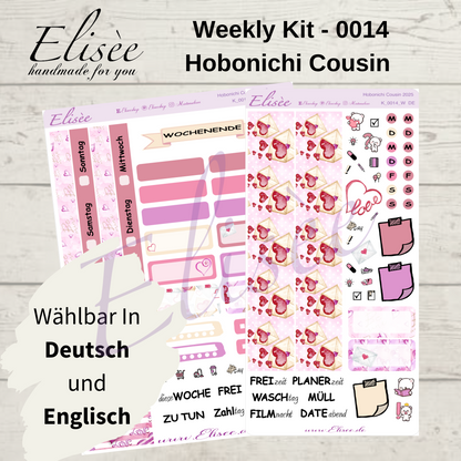 K0014_"VALENTINE" Wochenkit Hobonichi Cousin / A5 / Bullet Journal
