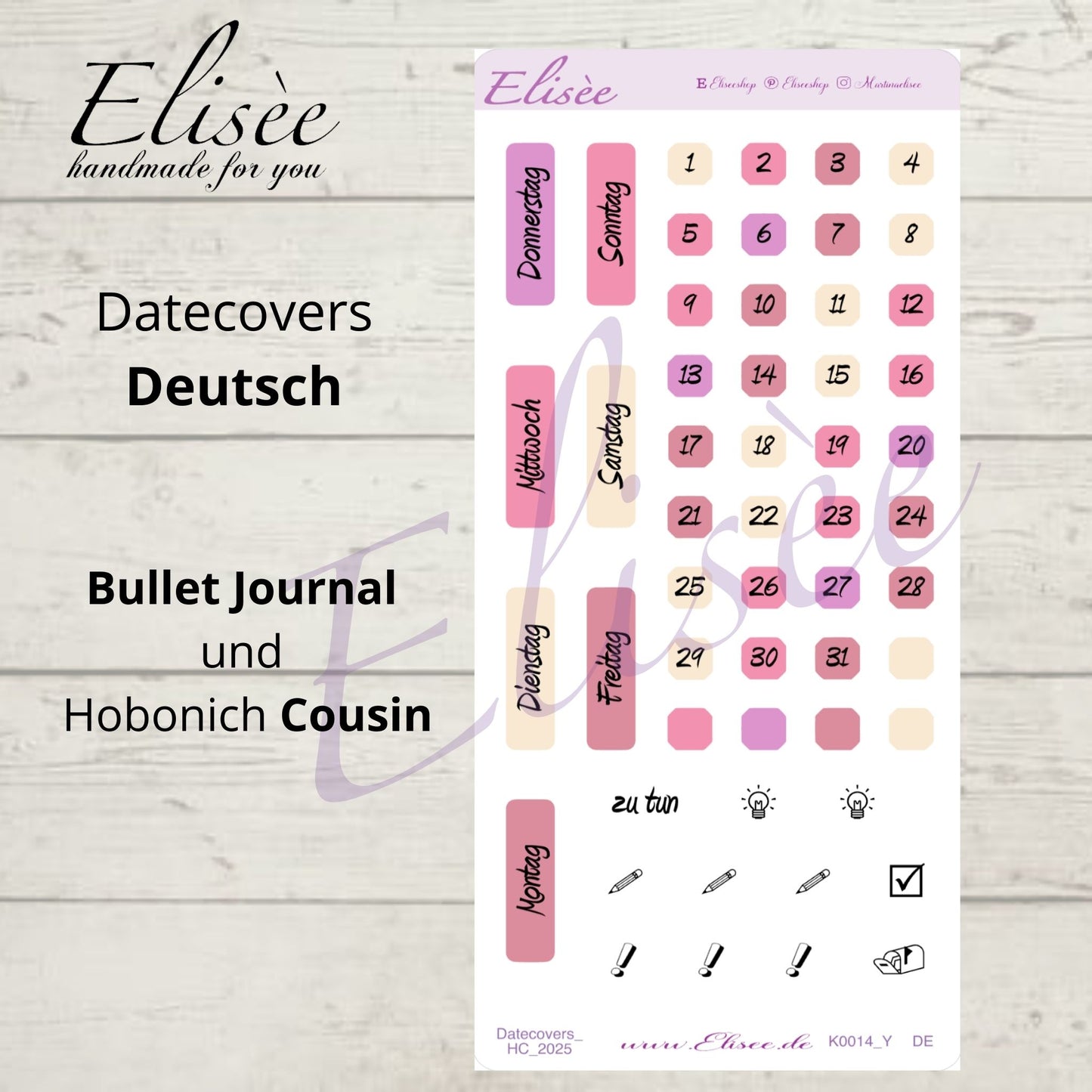 K0014_"VALENTINE" 2025 Datecovers / Bullet Journal / Cousin / Weeks