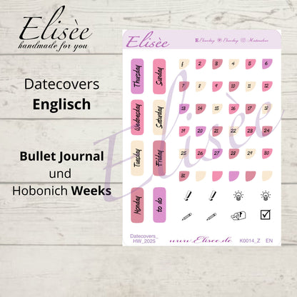 K0014_"VALENTINE" 2025 Datecovers / Bullet Journal / Cousin / Weeks