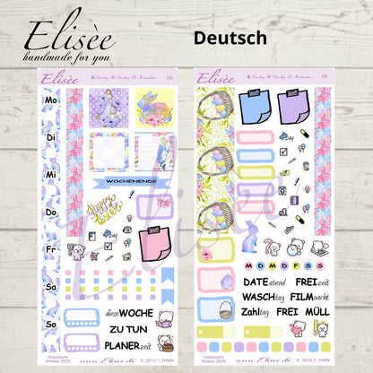 K0015_"HAPPY EASTER" Weekly Kit Hobonichi Weeks / Personal Planner / Bullet Journal