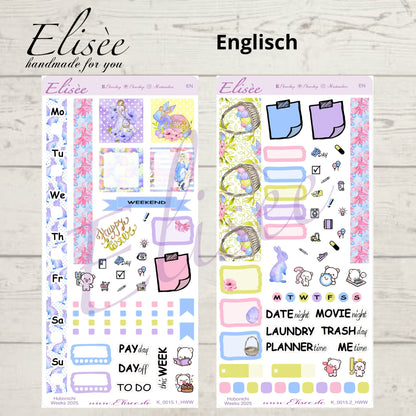 K0015_"HAPPY EASTER" Weekly Kit Hobonichi Weeks / Personal Planner / Bullet Journal