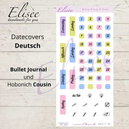 K0015_"FROHE OSTERN" 2025 Datecovers / Bullet Journal / Cousin / Weeks