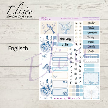 K0001_"Chinoise Flowers" January Monthly Kit Hobonichi Cousin / A5 / Bullet Journal