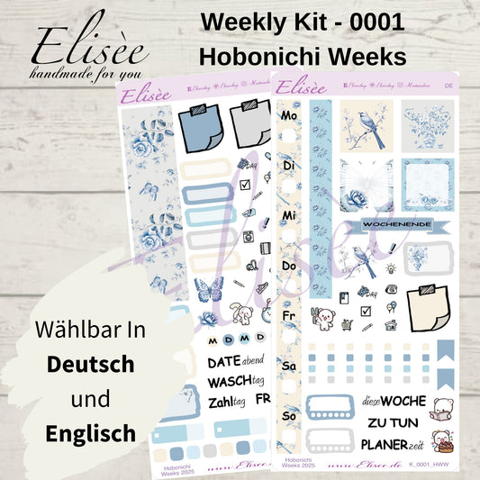 K0001_"Chinoise Flowers" Wochenkit Hobonichi Weeks / Personal Planer / Bullet Journal