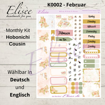K0002_"PARIS" February 2025 Monthly Kit Hobonichi Cousin / A5 / Bullet Journal
