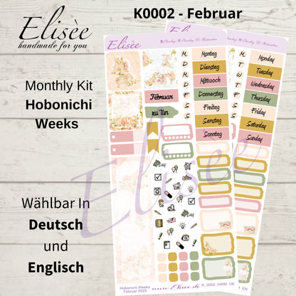 K0002_"PARIS" Februar 2025 Monatskit Hobonichi Weeks / Personal Planer / Bullet Journal
