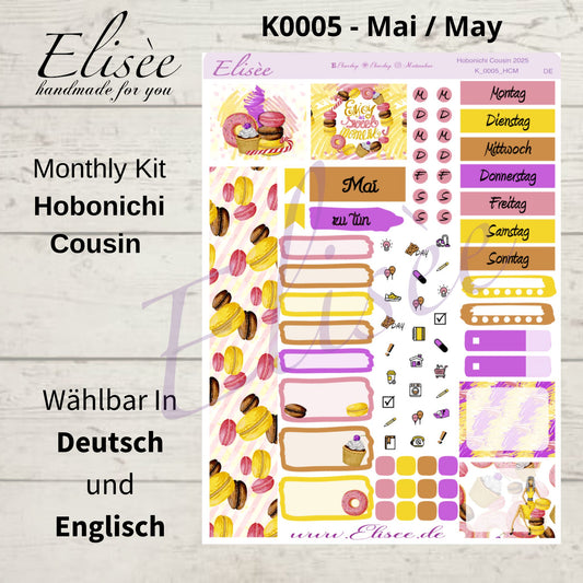 K0005_"SWEET DREAMS" May 2025 Monthly Kit Hobonichi Cousin / A5 / Bullet Journal