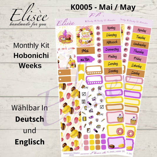 K0005_"SWEET DREAMS" Mai 2025 Monatskit Hobonichi Weeks / Personal Planer / Bullet Journal
