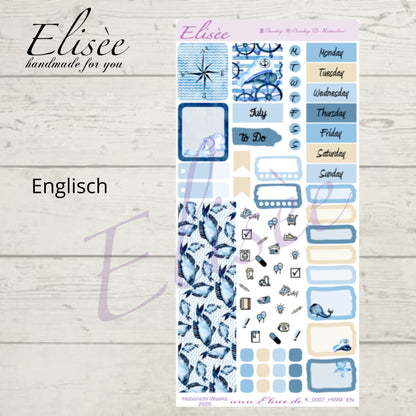 K0007_"NAUTICAL" Juli 2025 Monatskit Hobonichi Weeks / Personal Planer / Bullet Journal