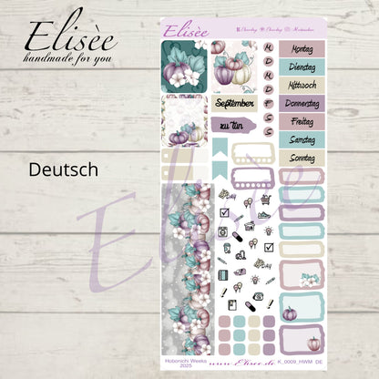 K0009_"HERBST KÜRBIS" September 2025 Monatskit Hobonichi Weeks / Personal Planer / Bullet Journal