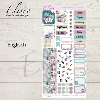 K0009_"HERBST KÜRBIS" September 2025 Monatskit Hobonichi Weeks / Personal Planer / Bullet Journal