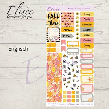 K0010_"FALL" Oktober 2025 Monatskit Hobonichi Weeks / Personal Planer / Bullet Journal