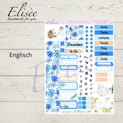 K0012_"CHRISTMAS TIME" Dezember 2025 Monatskit Hobonichi Cousin / A5 / Bullet Journal