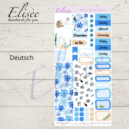 K0012_"CHRISTMAS TIME" Dezember 2025 Monatskit Hobonichi Weeks / Personal Planer / Bullet Journal