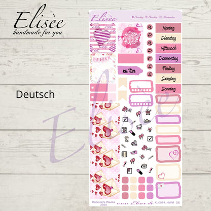 K0014_"VALENTINE" 2025 Monatskit Hobonichi Weeks / Personal Planer / Bullet Journal