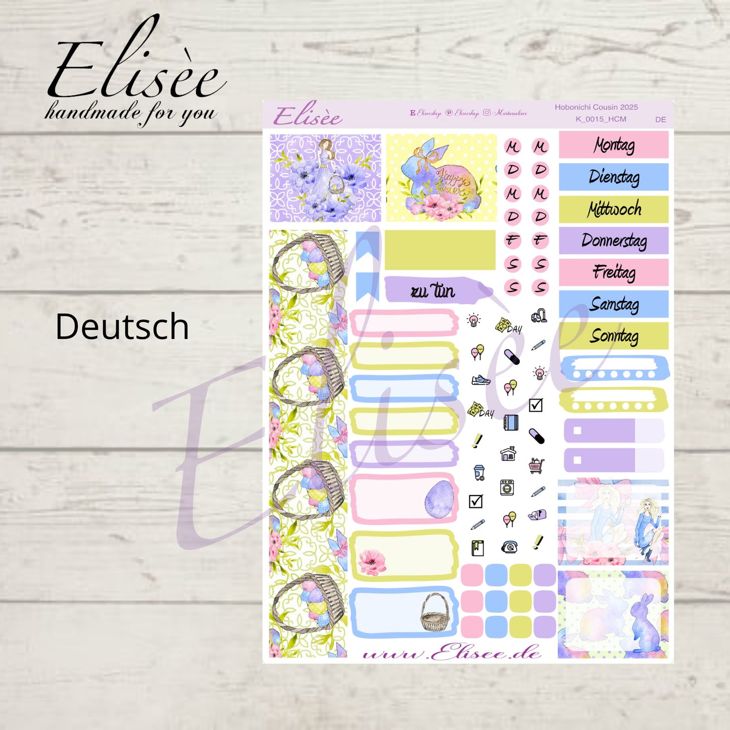 K0015_"HAPPY EASTER" 2025 Monthly Kit Hobonichi Cousin / A5 / Bullet Journal