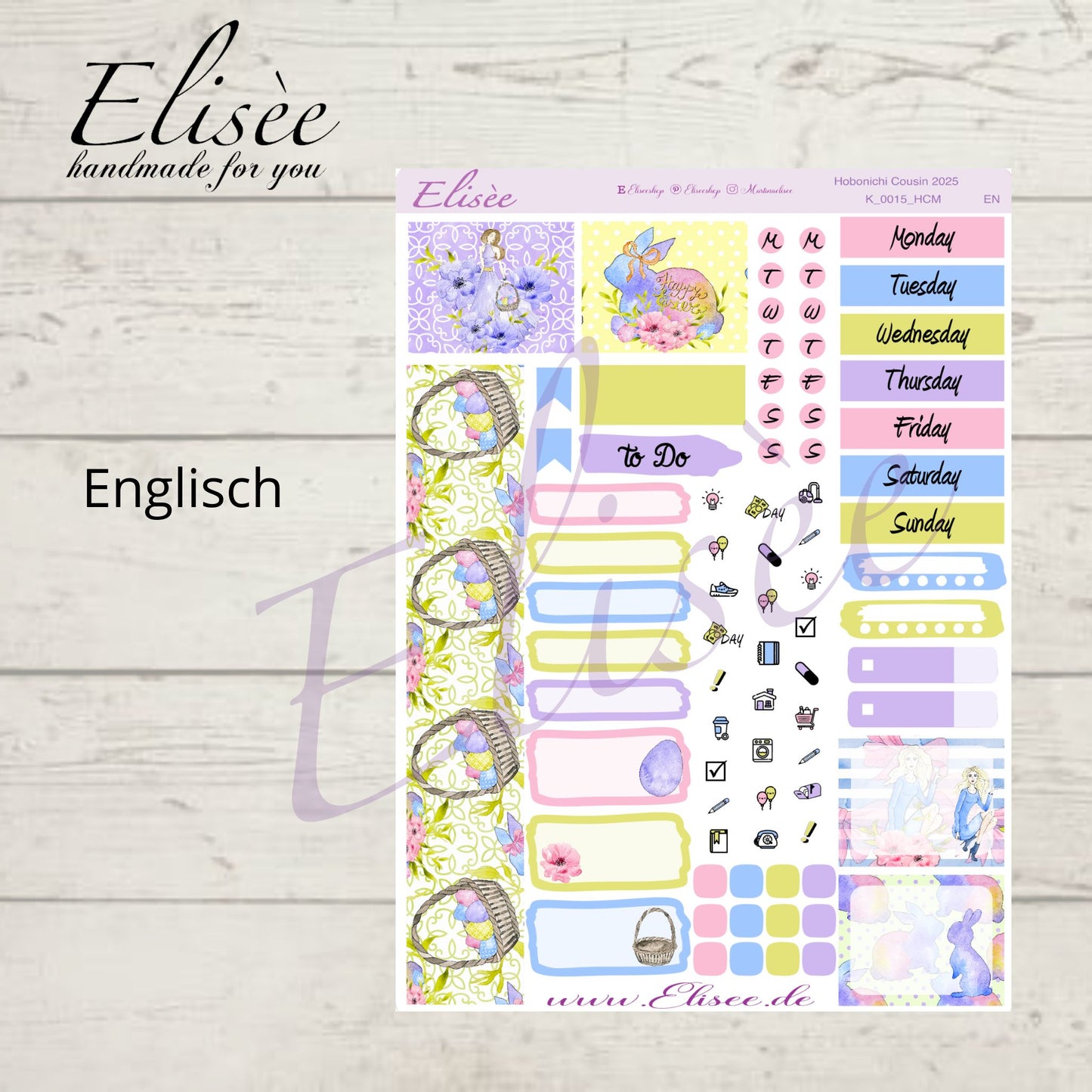 K0015_"HAPPY EASTER" 2025 Monthly Kit Hobonichi Cousin / A5 / Bullet Journal