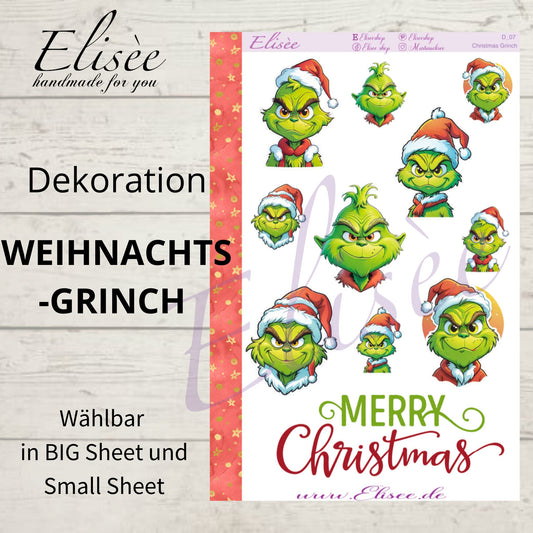 D07_Dekoration Sticker  "Weihnachts-Grinch"