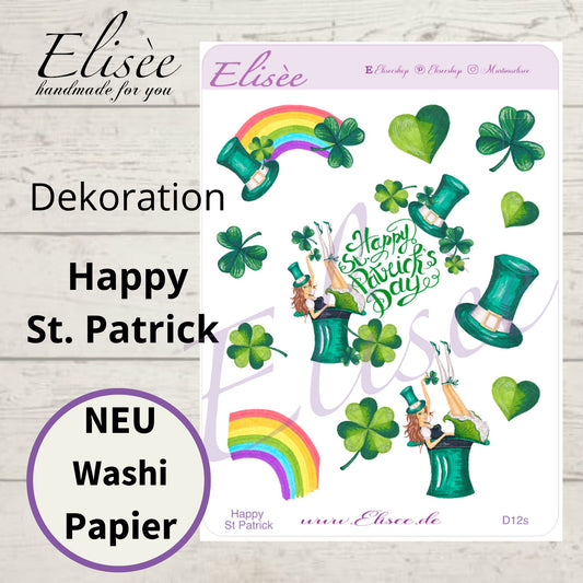D12_Dekoration Sticker  "Happy St. Patrick"