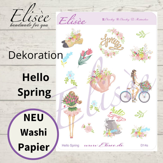 D14_Dekoration Sticker  "Hello Spring"