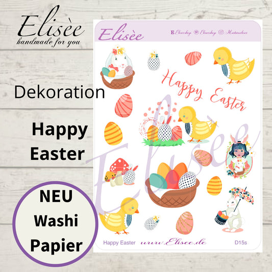 D15_Dekoration Sticker  "Happy Easter"