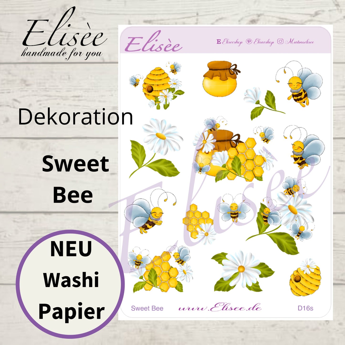 D16_Dekoration Sticker  "Sweet Bee"
