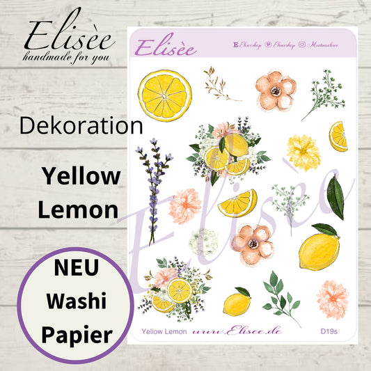 D19_Dekoration Sticker  "Yellow Lemon"