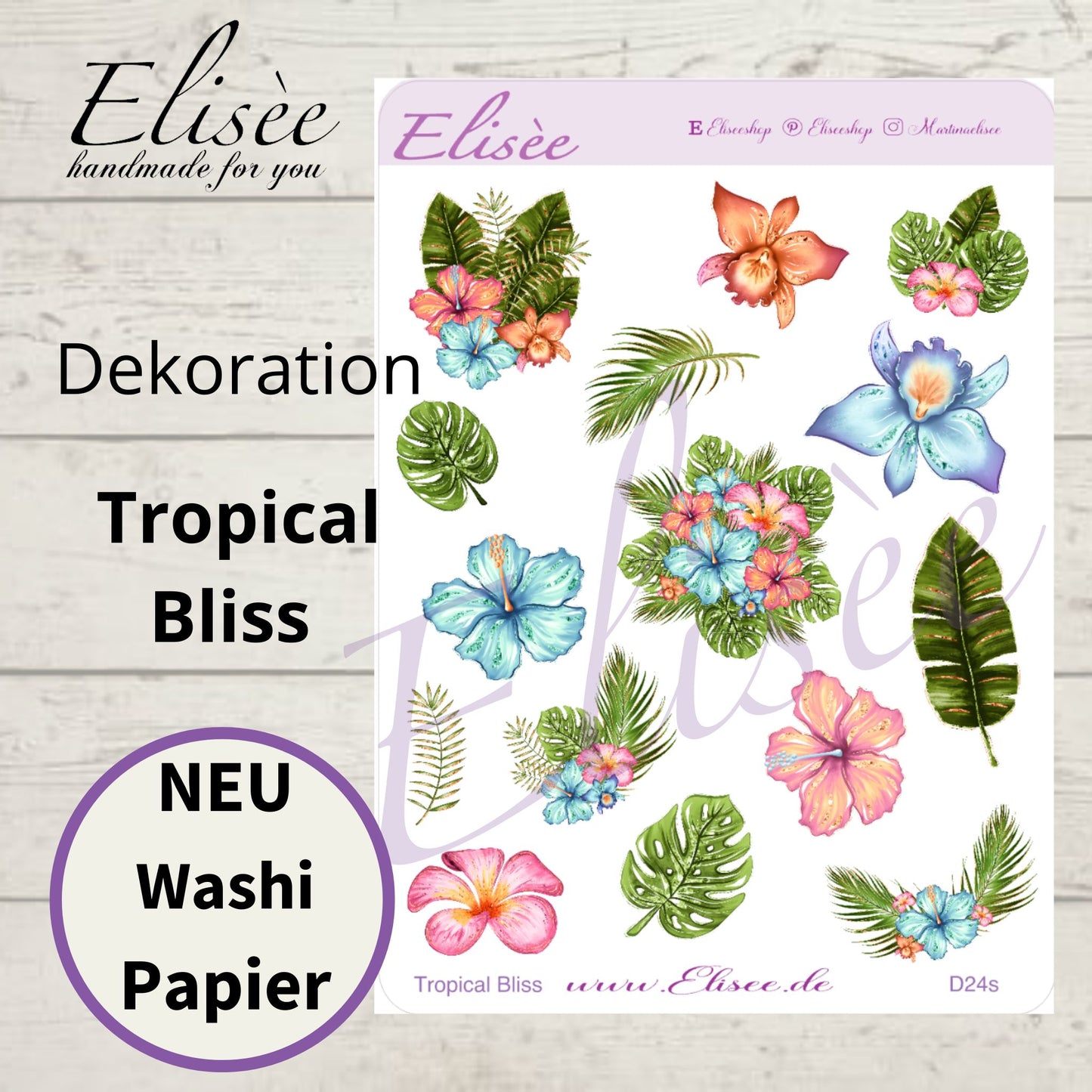 D24_Dekoration Sticker  "Tropical Bliss"