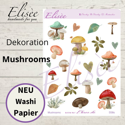 D28_Dekoration Sticker  "Mushrooms"