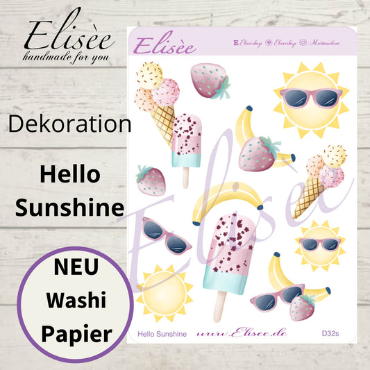 D32_Dekoration Sticker  "Hello Sunshine"