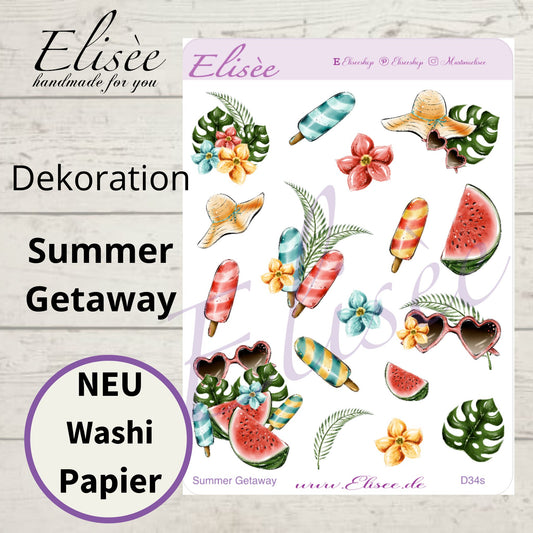 D34_Dekoration Sticker  "Summer Getaway"