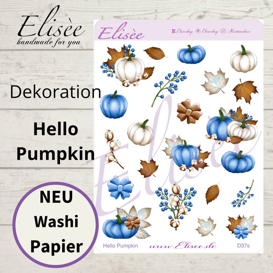 D37_Dekoration Sticker  "Hello Pumpkin"
