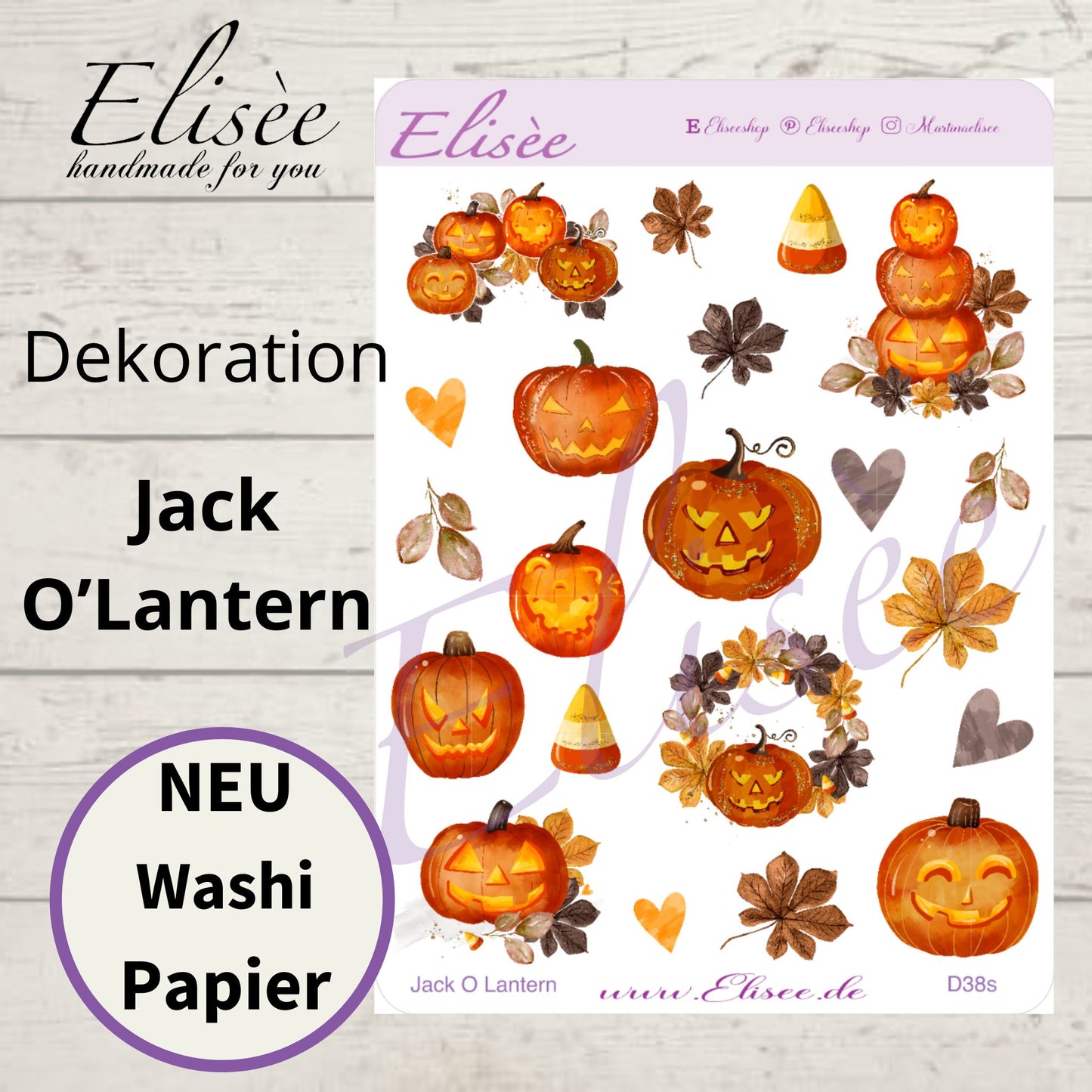 D38_Dekoration Sticker  "Jack O`Lantern"