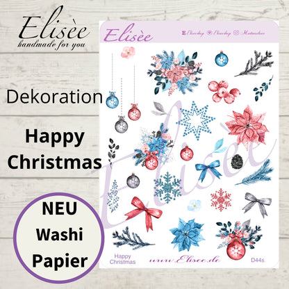 D44_Dekoration Sticker  "Happy Christmas"