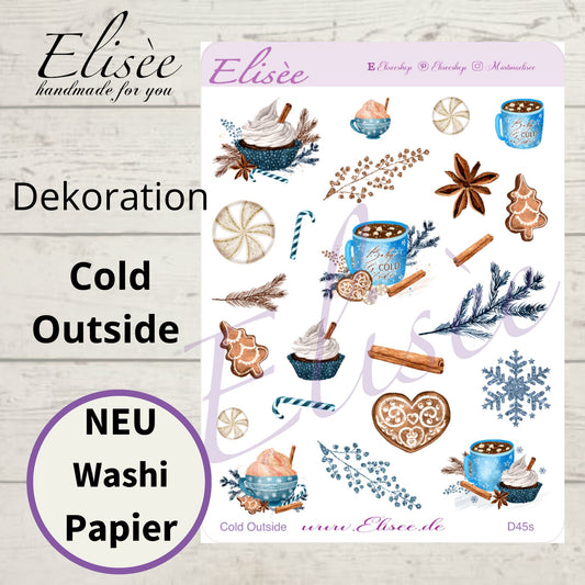 D45_Dekoration Sticker  "Cold Outside"