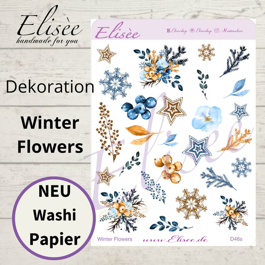 D46_Dekoration Sticker  "Winter Flowers"