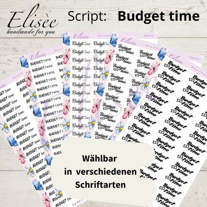 S100 Script Sticker "BUDGET time" Big Sheet | Aufkleber | Bullet Journal