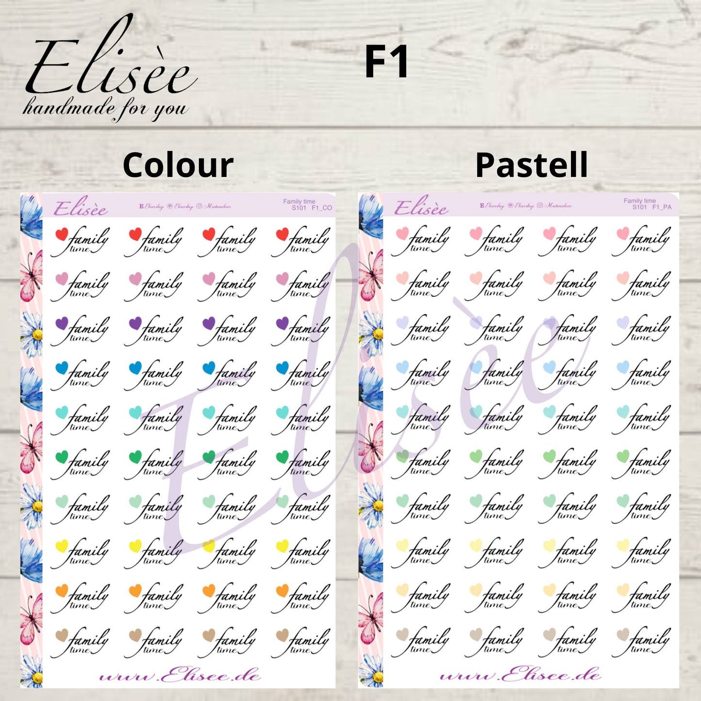 S101 Script Sticker "FAMILY TIME" Big Sheet | Aufkleber | Bullet Journal