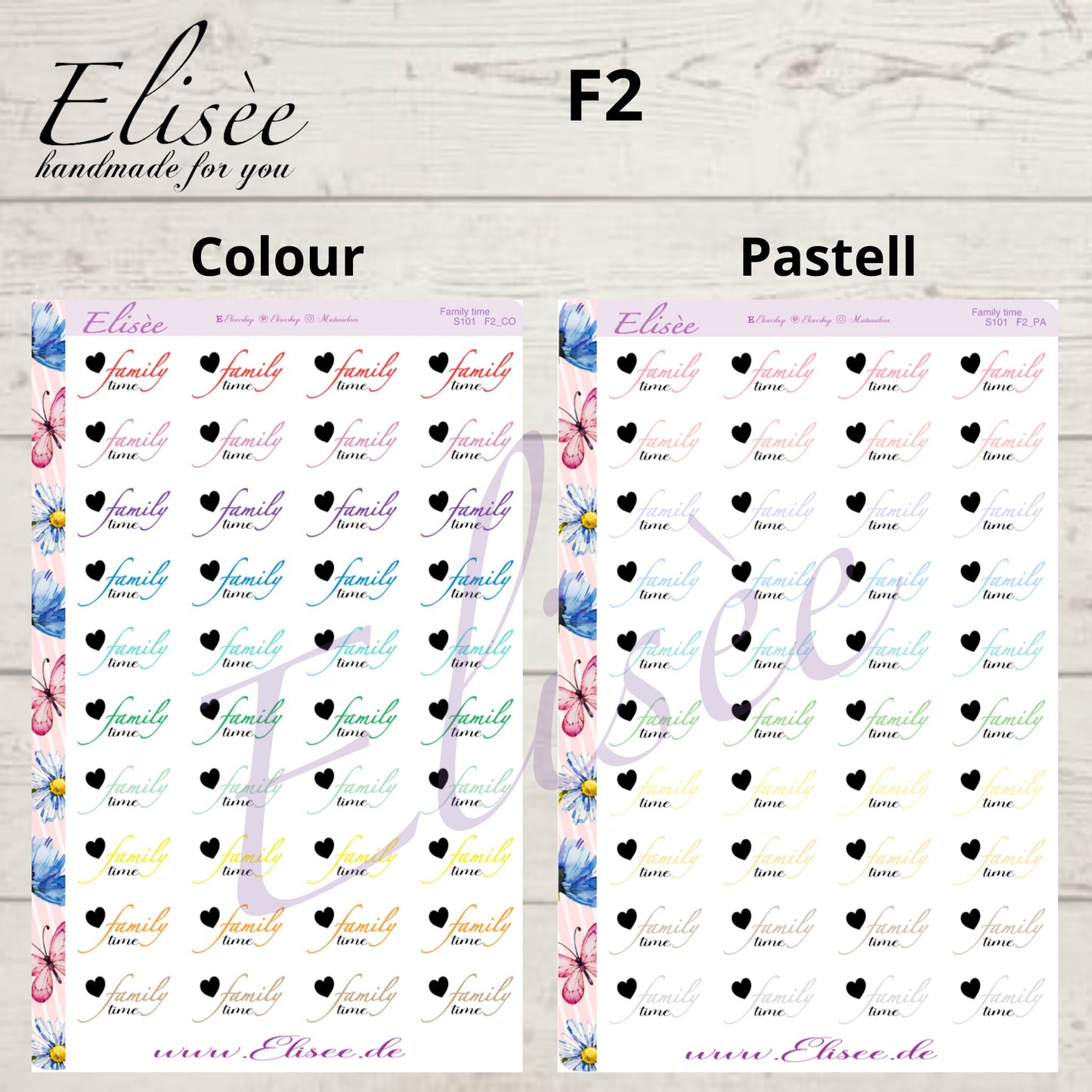 S101 Script Sticker "FAMILY TIME" Big Sheet | Aufkleber | Bullet Journal