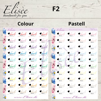 S101 Script Sticker "FAMILY TIME" Big Sheet | Aufkleber | Bullet Journal