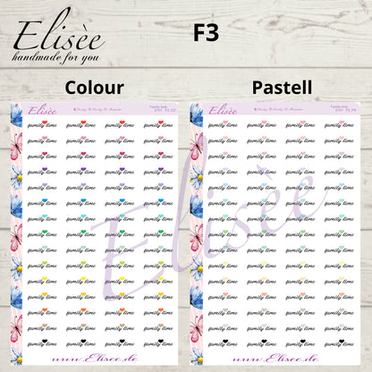 S101 Script Sticker "FAMILY TIME" Big Sheet | Aufkleber | Bullet Journal