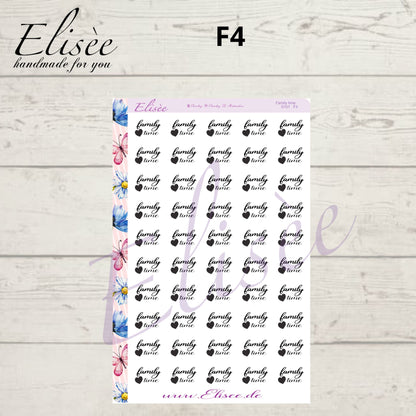S101 Script Sticker "FAMILY TIME" Big Sheet | Aufkleber | Bullet Journal