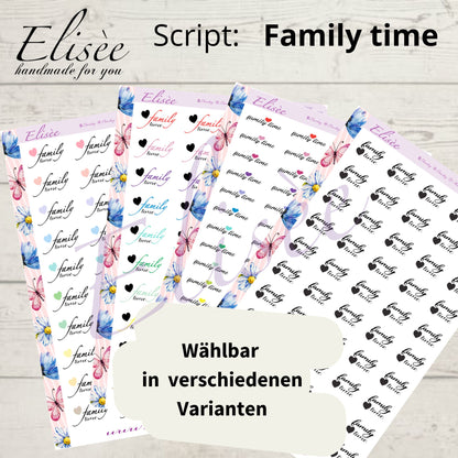 S101 Script Sticker "FAMILY TIME" Big Sheet | Aufkleber | Bullet Journal